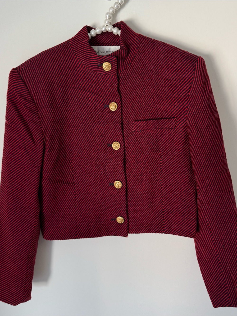 jones new york red striped blazer